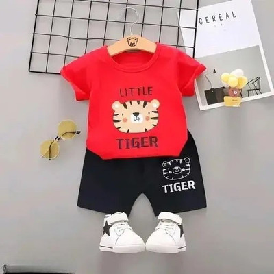 CALCUTTA FASHION Baby Boys & Baby Girls Casual T-shirt Shorts(RED)