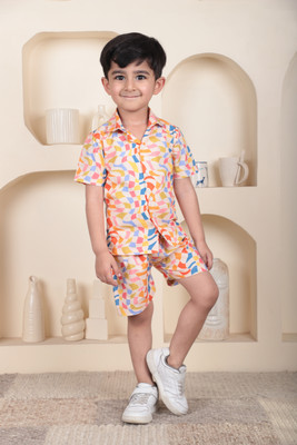 POLKA TOTS Baby Boys Casual Shorts Shirt(Multicolor)