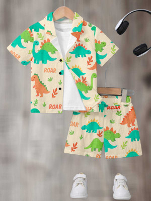 Braxumber Baby Boys & Baby Girls Casual Shirt Shorts(Yellow)