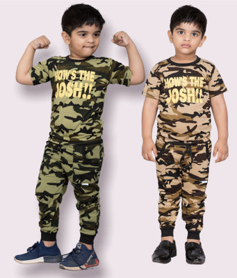 TINY TOON Boys & Girls Casual T-shirt Pyjama(Brown & Green)