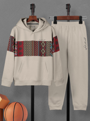 Hellcat Girls Casual T-shirt Track Pants(Beige)