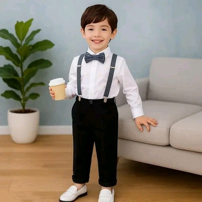 Bleckz Someck Boys Party(Festive) Shirt Pant(White)