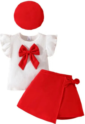 Mpori Fashion Baby Girls Party(Festive) Top Skirt(RED SS)