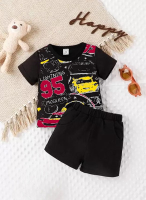 toystshirt Baby Boys Casual T-shirt Trouser(Black)