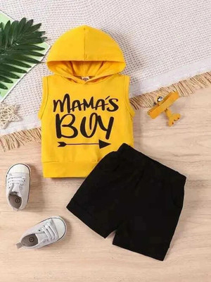 Z COLLECTION Baby Boys & Baby Girls Casual T-shirt Shorts(YELLOW-BLACK)