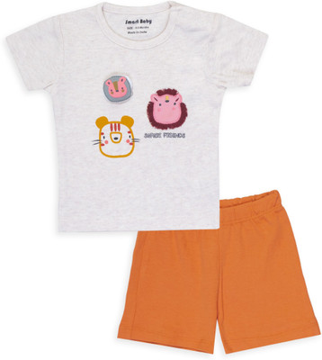 Smart Baby Baby Boys & Baby Girls Casual T-shirt Shorts(Multicolor7)