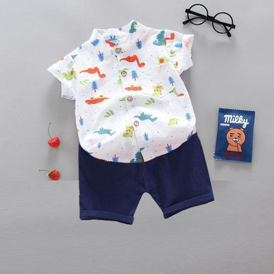 Sajavat Baby Boys Casual Shirt Shorts(CHRISTMAS_BLUE_White)