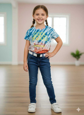 Silakaari Baby Boys & Baby Girls Casual T-shirt Jeans(Blue)