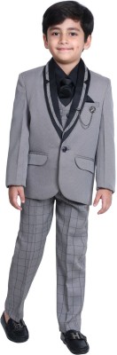 DKGF FASHION Boys Party(Festive) Shirt Trouser(Grey)