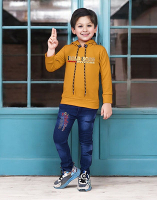 Mini Tikes Boys Casual T-shirt Jeans(Mustard)