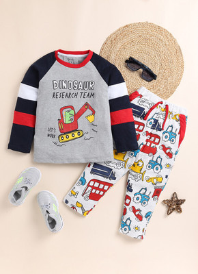 Yk Boys Casual T-shirt Trouser(Grey)