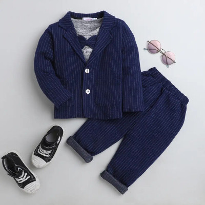 OPTURN Baby Boys Party(Festive) Jacket Pant(Blue)