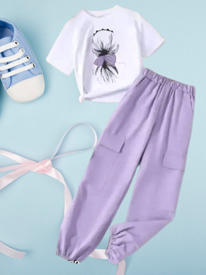 Sunbrust (with Device) Boys & Girls Party(Festive) Pant T-shirt(LavenderF)