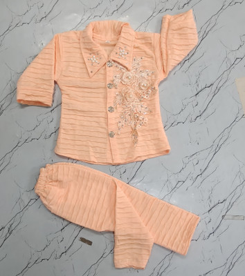 SR LASKAR GARMENTS Baby Girls Party(Festive) Dress Trouser(Peach)