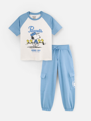 Nap Chief Boys & Girls Casual T-shirt Track Pants(Blue)