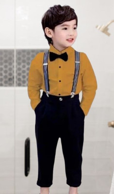 Varnikka collection Boys Party(Festive) Shirt Pant(MUSTARD)
