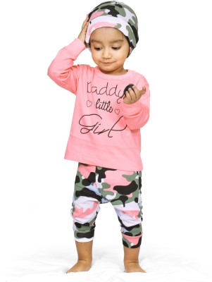 Ariel Baby Boys & Baby Girls Casual T-shirt Pant(Pink)