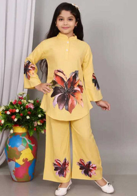 DS DRESSES Girls Party(Festive) Dress Pyjama(Yellow)