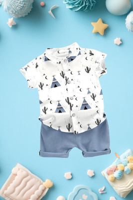 Luise Trends Baby Boys & Baby Girls Party(Festive) Shirt Shorts(CLASSIC GREY)