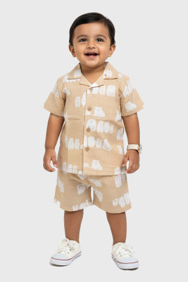 Putchi Baby Boys Casual Top Pant(Oatmeal)
