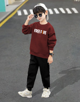 Drybe Fashion Boys Casual T-shirt Track Pants(2_Maroon)