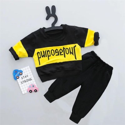 AVOVU Baby Boys & Baby Girls Casual Sweatshirt Track Pants(YELLOW + BLACK)