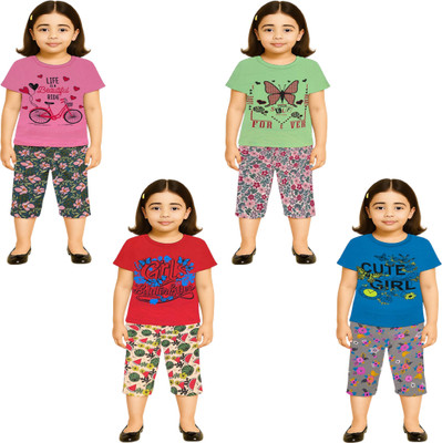 NK TRENDZ Girls Casual Pyjama Pyjama(PK-PIS-RD-BL)