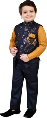 Zolario Boys Party(Festive) Waistcoat Pant, Shirt(Blue)