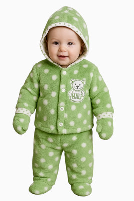 Luckycollection Baby Boys & Baby Girls Casual Sweater Pant, Bootie, Mitten(Green)