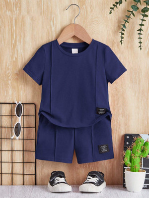 NOORCREATION Boys Party(Festive) T-shirt Pant(Blue)