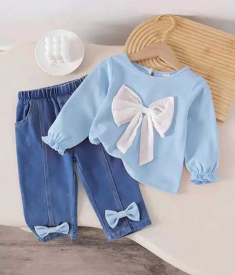 Z NEW KOLPONA FASHION Baby Girls Casual Top Pant(Cloudmint Sonata)
