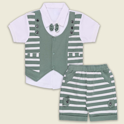 Silver Kraft Baby Boys Casual Shirt Shorts(Green)