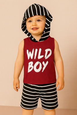 JENNY GARMENT Baby Boys & Baby Girls Party(Festive) T-shirt Shorts(MAROON)