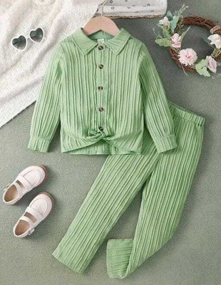 SWAR FASHIONS Girls Casual Shirt Trouser(Light Green)