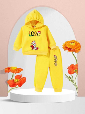 HouseOfCommon Baby Boys & Baby Girls Casual Sweatshirt Pant(Yellow)