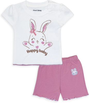 Smart Baby Baby Girls Casual T-shirt Shorts(Multicolor2)
