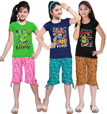 KS KOARRA Girls Casual T-shirt Track Pants(115 MULTICOLOURRS)