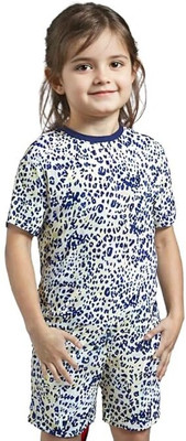 Veylo Boys & Girls Casual T-shirt Shorts(White)