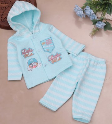 OMLI Baby Boys & Baby Girls Party(Festive) Sweatshirt Pyjama(BLUE)