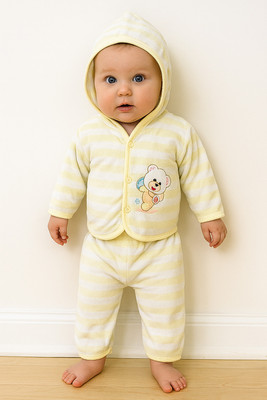 Fly Step Baby Boys & Baby Girls Casual Top Pyjama(Yellow)