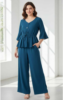 MAHERMA Girls Casual Top Pant(RAMA GREEN)