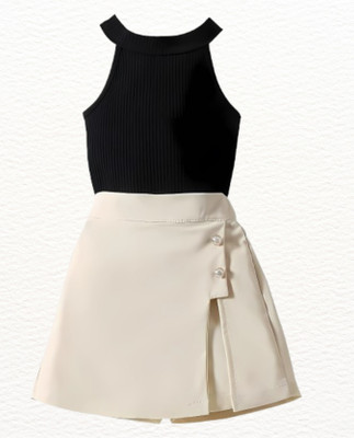MENVVY TREND Baby Girls Party(Festive) Top Shorts(BLACK)