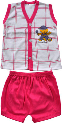CN Fashion Baby Boys & Baby Girls Casual Top Shorts(PINK)