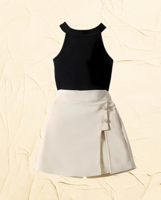 MENVVY FAB Baby Girls Party(Festive) Top Shorts(BLACK)