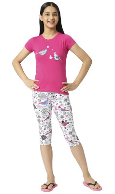 SINI MINI Girls Casual Capri Sleepsuit(2BRD)