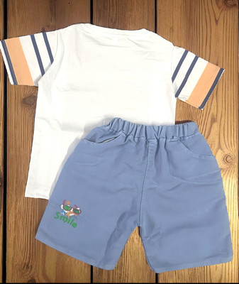 dingdong Baby Boys Casual T-shirt Shorts(white)