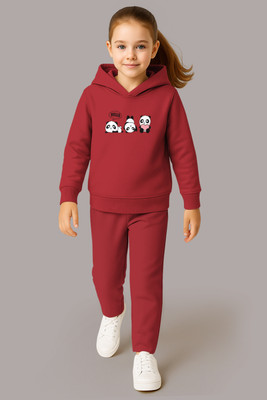 Hellcat Girls Casual Sweatshirt Track Pants(Maroon/Maroon)