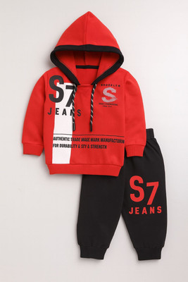 NEW TRINATH HOSIERY Baby Boys & Baby Girls Casual Sweatshirt Track Pants(Red,Black)