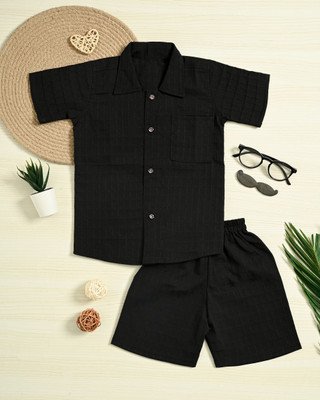 SK LIFESTYLE Baby Boys Casual Shirt Shorts(black)