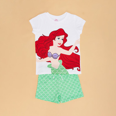 Pantaloons Junior Kids Nightwear Girls Printed Cotton Blend(Green Pack of 1)